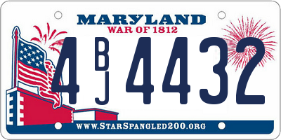 MD license plate 4BJ4432
