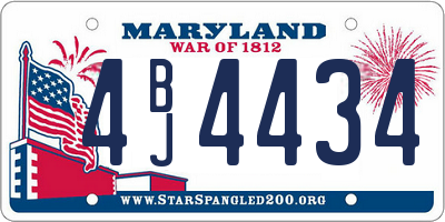 MD license plate 4BJ4434