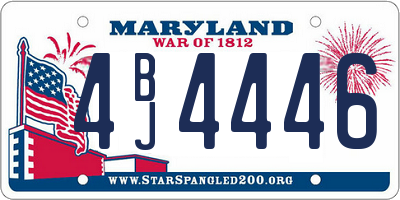 MD license plate 4BJ4446
