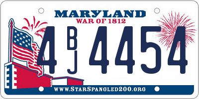 MD license plate 4BJ4454
