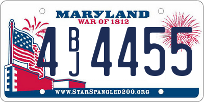 MD license plate 4BJ4455