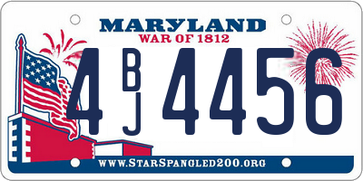 MD license plate 4BJ4456