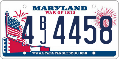 MD license plate 4BJ4458
