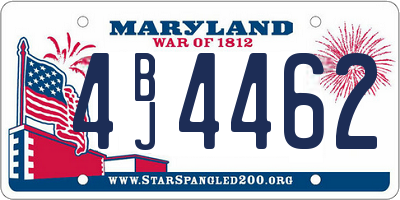 MD license plate 4BJ4462