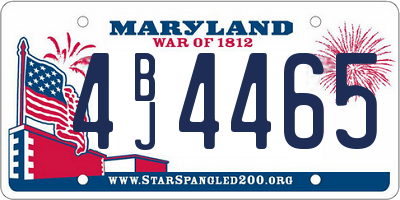 MD license plate 4BJ4465