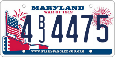MD license plate 4BJ4475