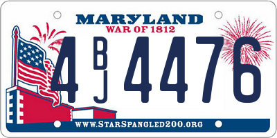 MD license plate 4BJ4476
