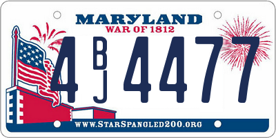 MD license plate 4BJ4477