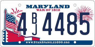 MD license plate 4BJ4485