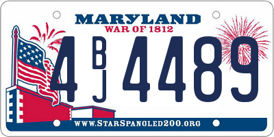 MD license plate 4BJ4489