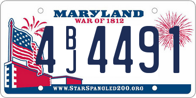 MD license plate 4BJ4491