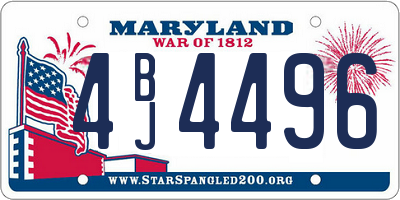 MD license plate 4BJ4496