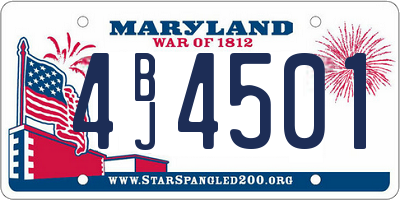 MD license plate 4BJ4501