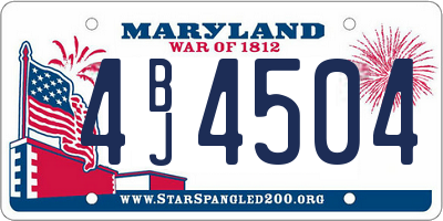MD license plate 4BJ4504