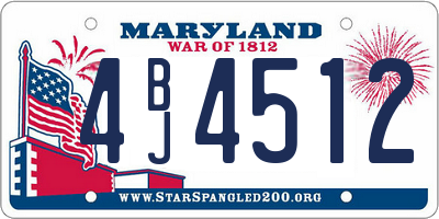 MD license plate 4BJ4512