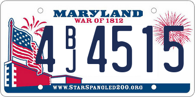 MD license plate 4BJ4515