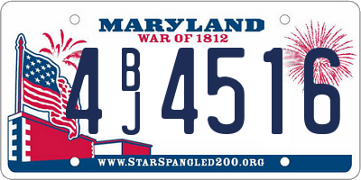 MD license plate 4BJ4516