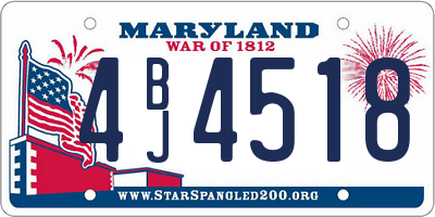 MD license plate 4BJ4518