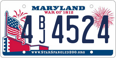 MD license plate 4BJ4524