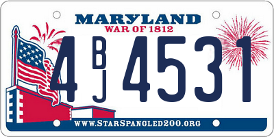 MD license plate 4BJ4531