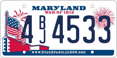 MD license plate 4BJ4533