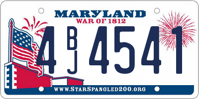MD license plate 4BJ4541