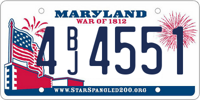 MD license plate 4BJ4551