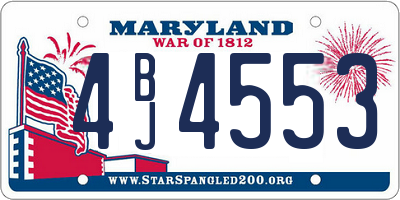 MD license plate 4BJ4553