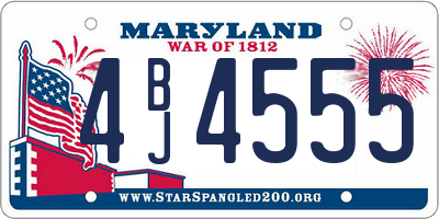 MD license plate 4BJ4555