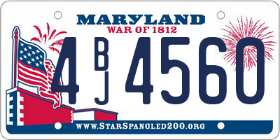 MD license plate 4BJ4560