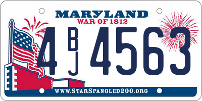 MD license plate 4BJ4563