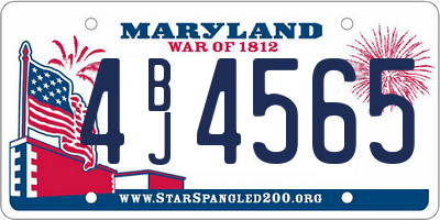 MD license plate 4BJ4565