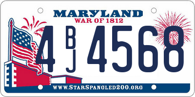 MD license plate 4BJ4568