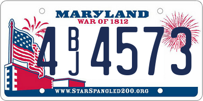 MD license plate 4BJ4573