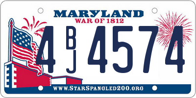 MD license plate 4BJ4574