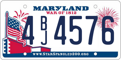 MD license plate 4BJ4576