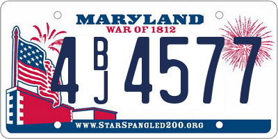 MD license plate 4BJ4577