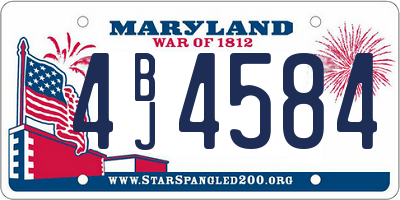 MD license plate 4BJ4584
