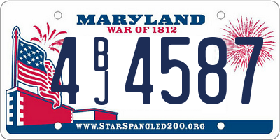MD license plate 4BJ4587