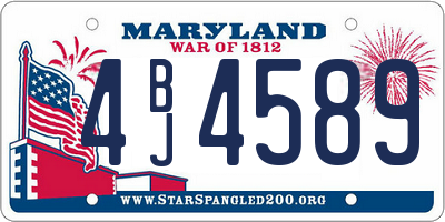 MD license plate 4BJ4589
