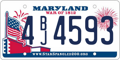 MD license plate 4BJ4593