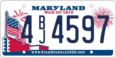 MD license plate 4BJ4597