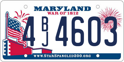 MD license plate 4BJ4603