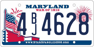 MD license plate 4BJ4628