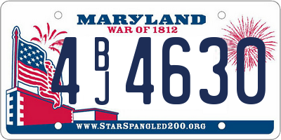 MD license plate 4BJ4630