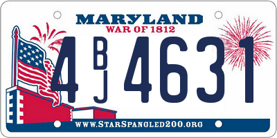 MD license plate 4BJ4631