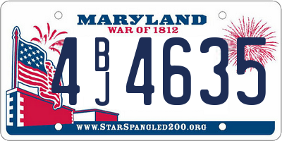 MD license plate 4BJ4635