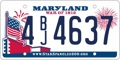 MD license plate 4BJ4637