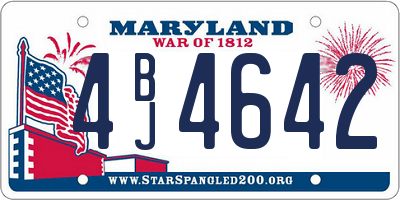 MD license plate 4BJ4642