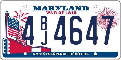 MD license plate 4BJ4647